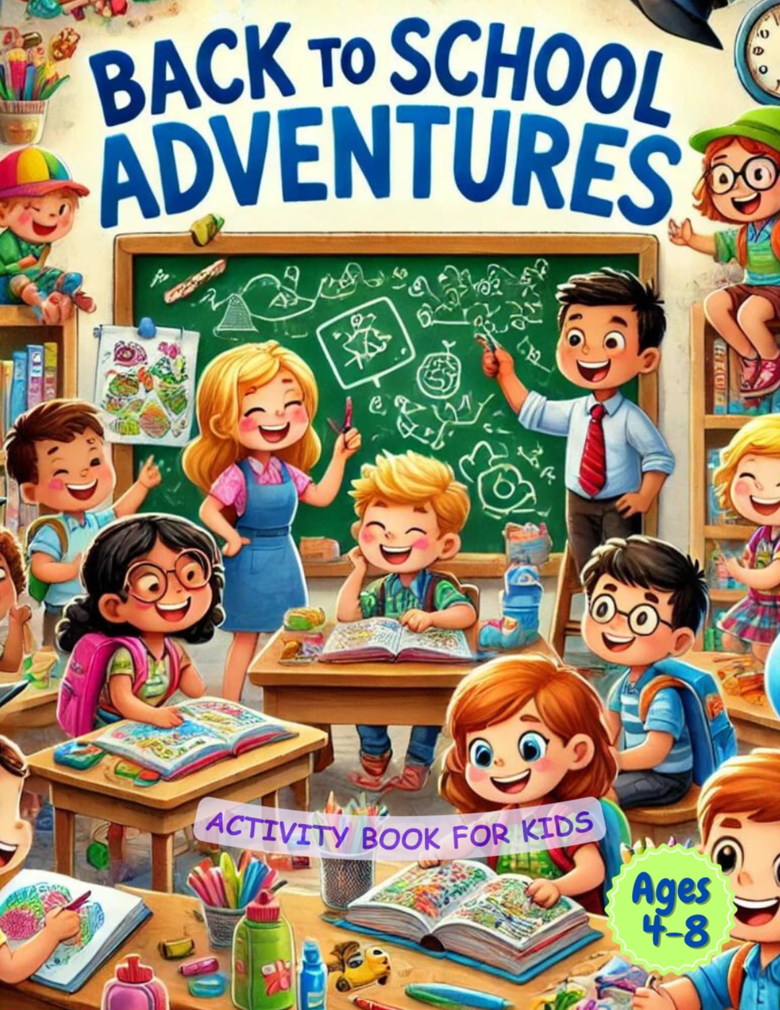 Back To School Adventures. Activity Book for kids ages 4-8: Fun and educational activities for children.